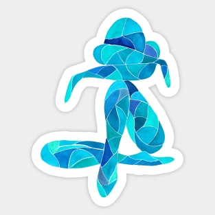 Ballet dancer in shades of blue Sticker